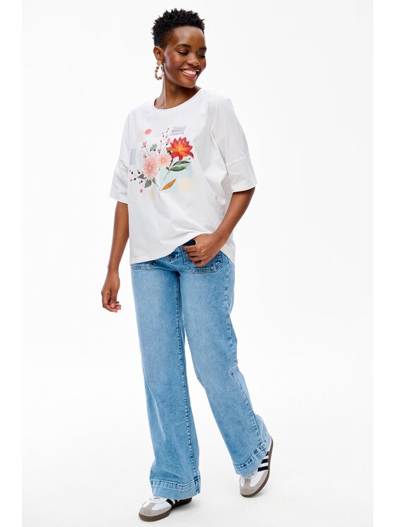 blue shadow blue shadow Bluzka Afra Écru Regular Fit