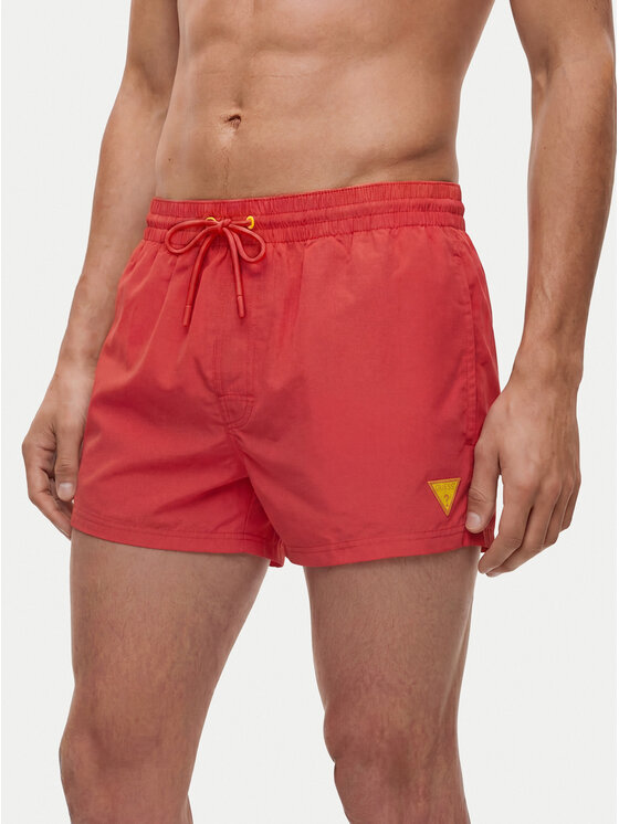 Guess Szorty kąpielowe F6GT25 WG282 SHORT Czerwony Regular Fit