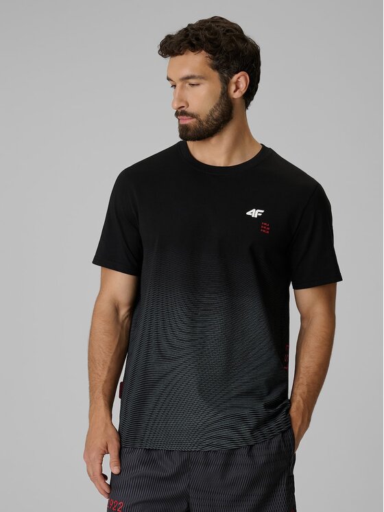 4F 4F Tričko 4FRSS26TTSHM4040-20A Čierna Regular Fit