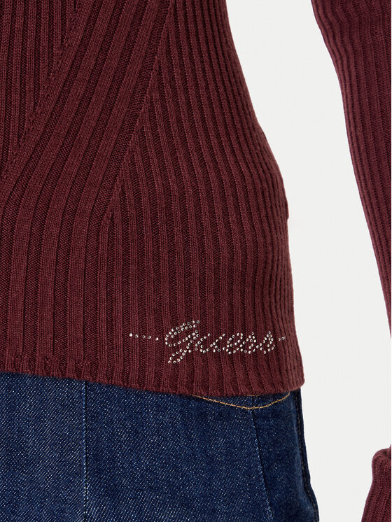 Guess Guess Кардиган W5BR16 Z3OW2 Бордовий Slim Fit