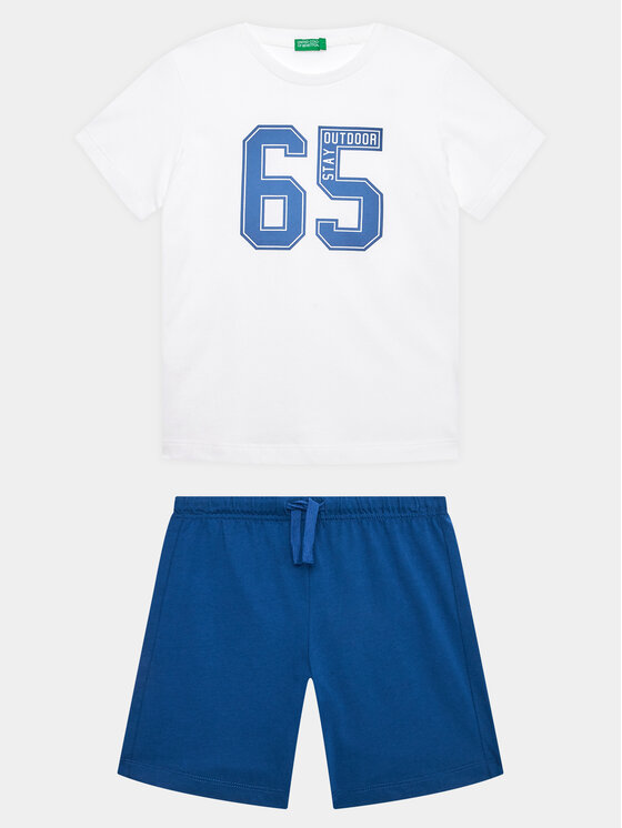 United Colors Of Benetton United Colors Of Benetton Set T-Shirt und Shorts 3096CK006 Weiß Regular Fit