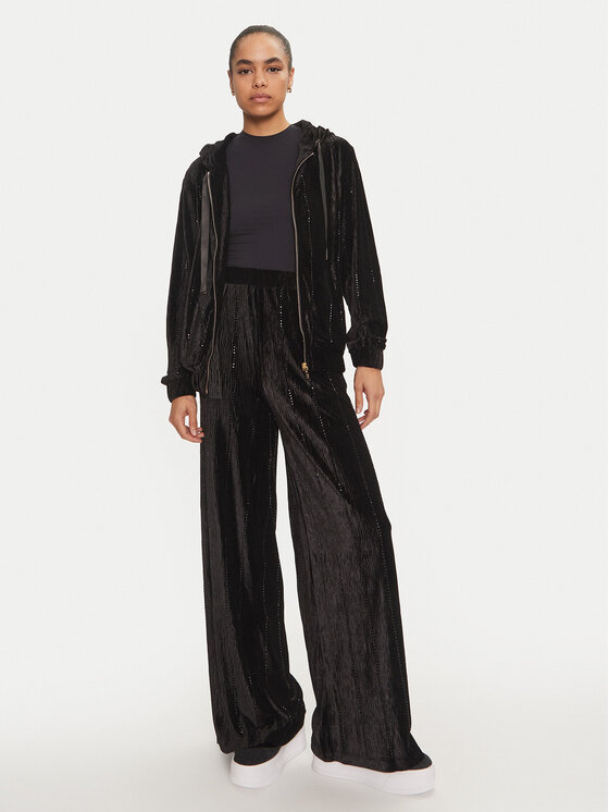 Fracomina Fracomina Spodnie palazzo FR24WV3014J461R9 Czarny Wide Leg