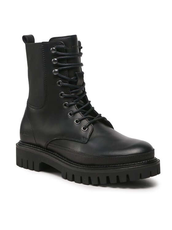Tommy Hilfiger Tommy Hilfiger Outdoorová obuv Premium Casual Chunky Lth Boot FM0FM04187 Čierna