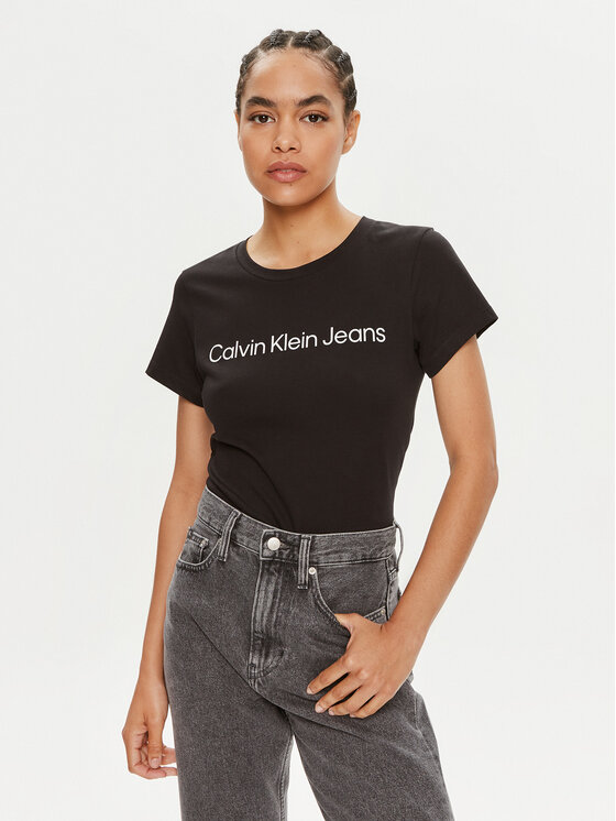 Calvin Klein Jeans Calvin Klein Jeans Σετ 2 T-Shirts J20J220161 Μαύρο Slim Fit