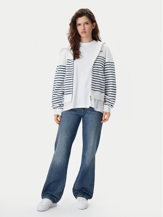 Tommy Jeans Tommy Jeans Mikina Script Logo DW0DW20303 Biela Boxy Fit