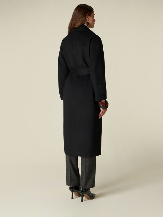 Oltre Oltre Płaszcz zimowy 0019J000176N033 Czarny A-Line Fit