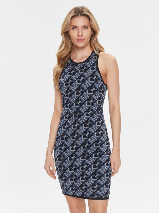 MICHAEL Michael Kors MICHAEL Michael Kors Vasarinė suknelė MH381SL9Z6 Tamsiai mėlyna Slim Fit