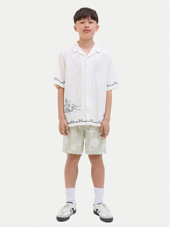 Jack & Jones Junior Jack & Jones Junior Bavlnené šortky 12277599 Zelená Relaxed Fit