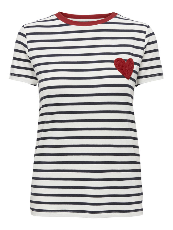 ONLY ONLY Tricou Heart 15318959 Alb Regular Fit
