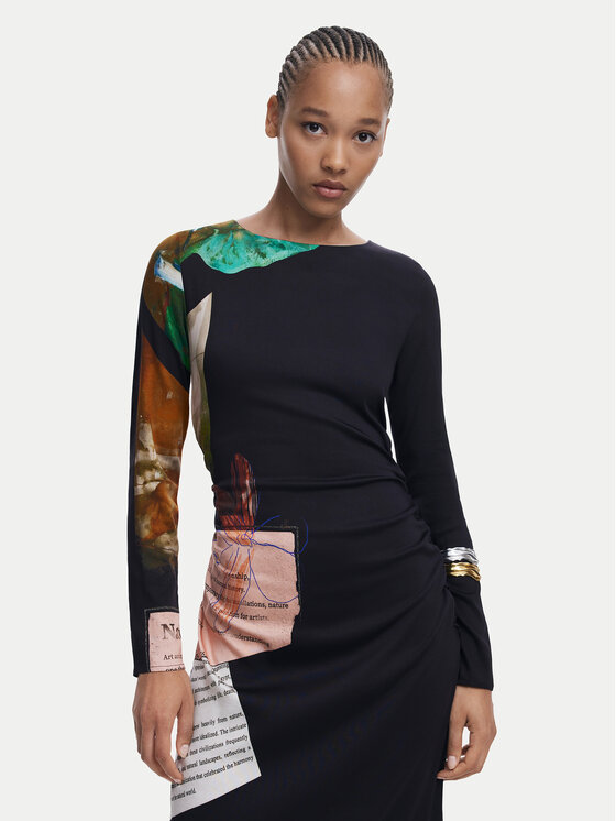 Desigual Desigual Každodenné šaty Fiona 25WWVW08 Čierna Slim Fit