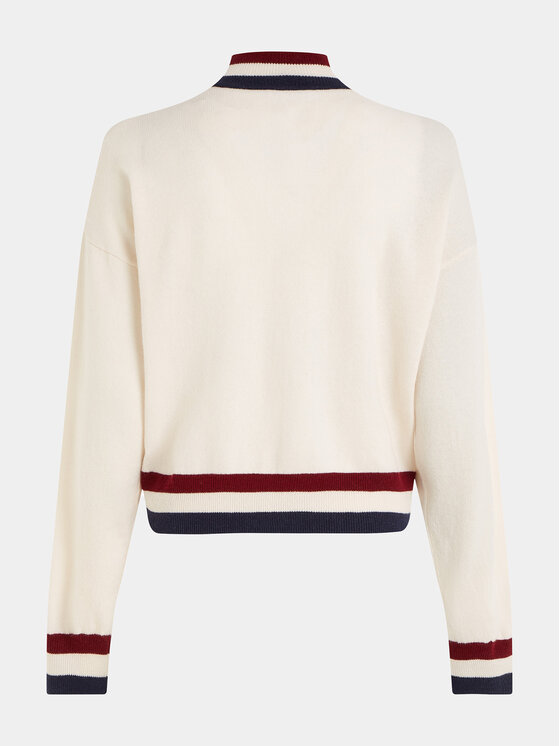 Tommy Hilfiger Tommy Hilfiger Krekls ar augstu apkakli WW0WW39536 Écru Regular Fit