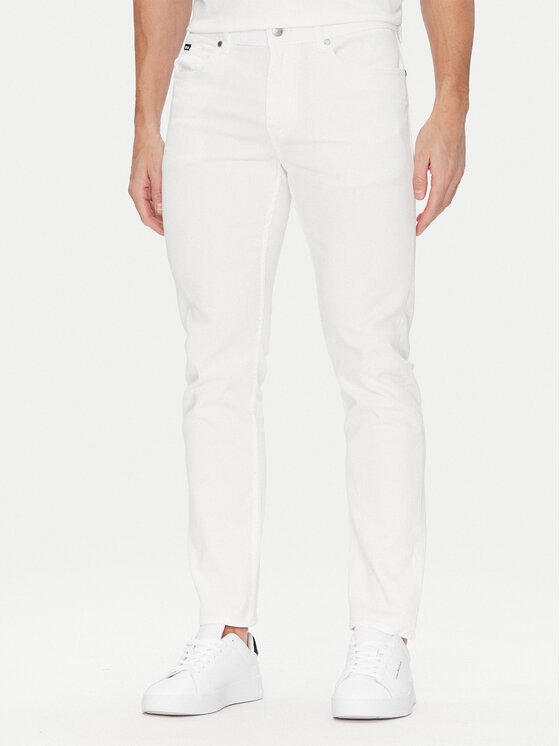 BOSS BOSS Blugi H-Delaware 50540492 Alb Slim Fit