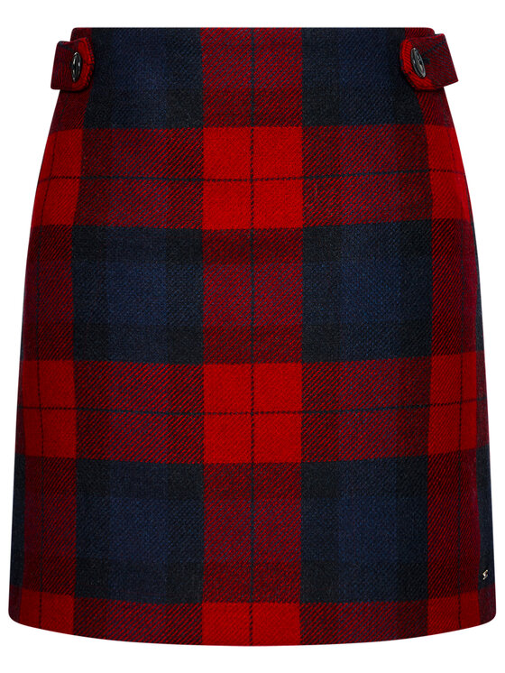 Tommy Hilfiger Tommy Hilfiger Trapezno krilo Red Check WW0WW29672 Rdeča Regular Fit