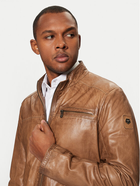 Milestone Milestone Шкіряна куртка Marco 991063 20305 Коричневий Regular Fit