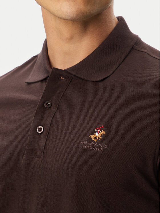 Beverly Hills Polo Club Beverly Hills Polo Club Polo särk P-SS26M-P4501247 Tumepruun Regular Fit