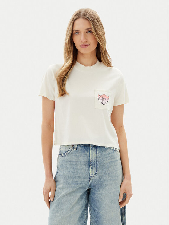 Volcom Volcom Póló Pocket Dial B3512500 Ekru Boxy Fit