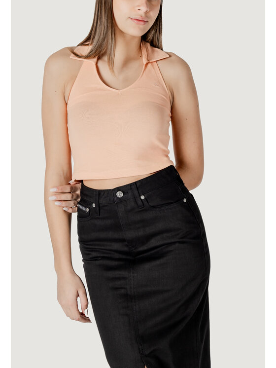 Calvin Klein Jeans Calvin Klein Jeans T-shirt HALTERNECK POLO COLLAR TOP Rosa To Fit