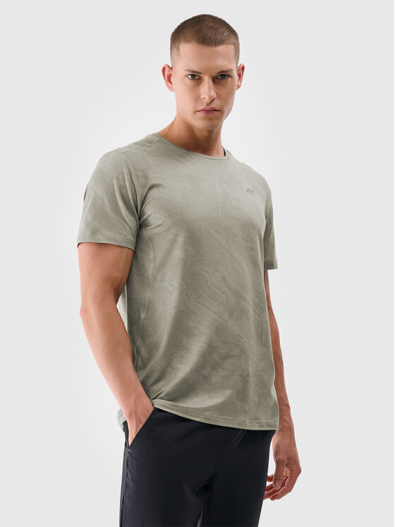 4F 4F Koszulka techniczna MONOCHROME Khaki Regular Fit