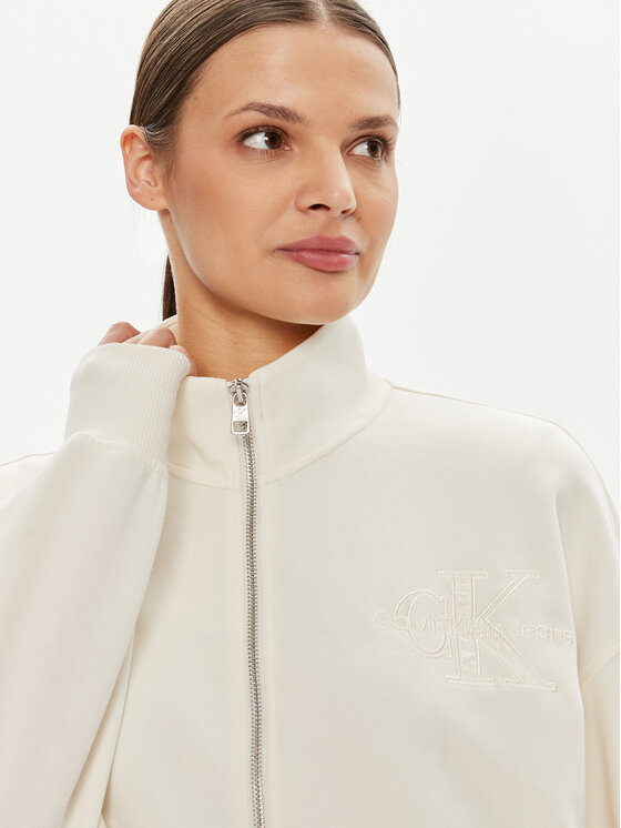 Calvin Klein Jeans Calvin Klein Jeans Džemperis Satin Applique J20J223922 Écru Relaxed Fit
