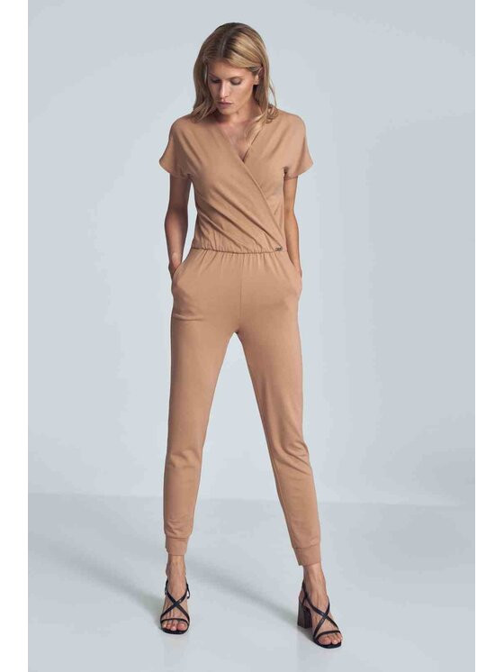 FIGL FIGLFIGL Jumpsuit M708 Beige Regular Fit