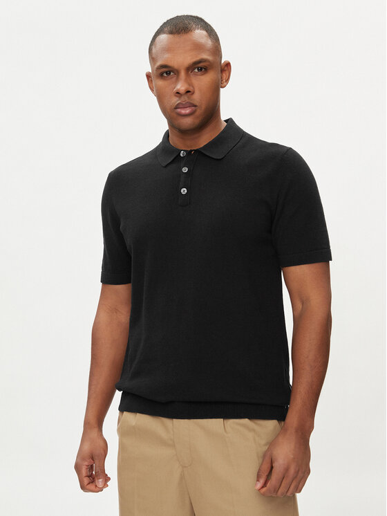 Jack&Jones Polo Emil 12248819 Melns Regular Fit