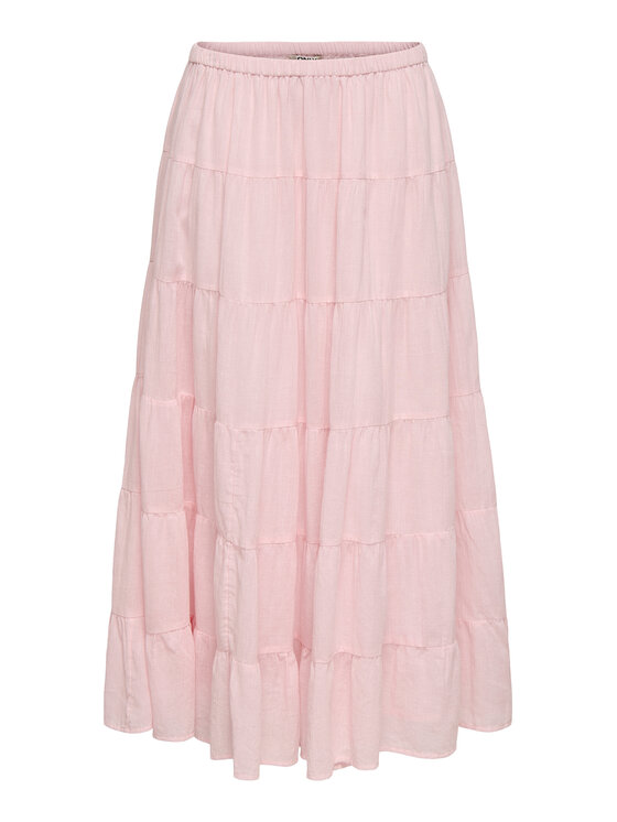 ONLY ONLY Maxi szoknya Kelly 15374229 Világos rózsaszín A-Line Fit