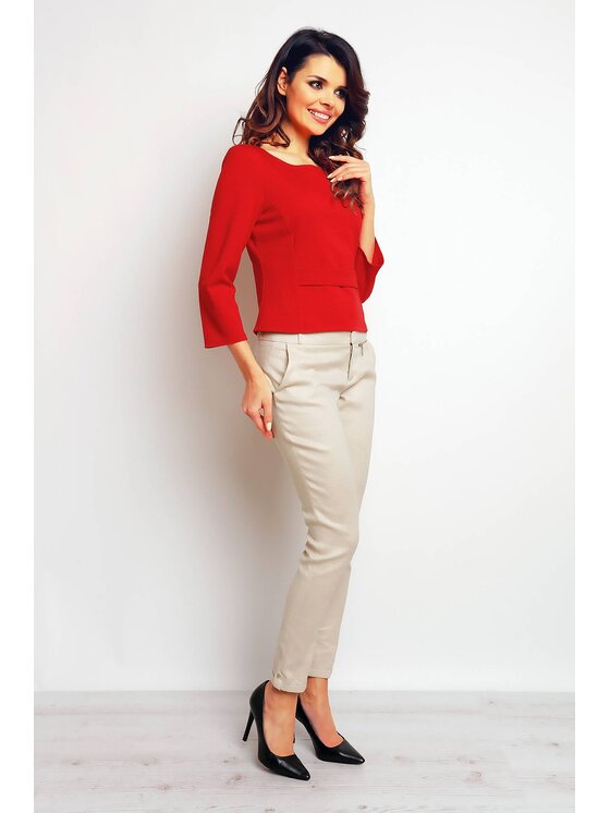 Infinite You Infinite You Bluzka M089 Czerwony Basic Fit