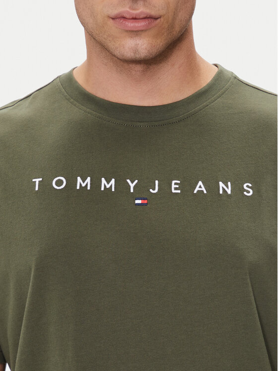 Tommy Jeans Tommy Jeans T-särk Linear Logo DM0DM17993 Roheline Regular Fit