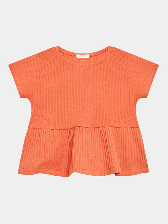 United Colors Of Benetton United Colors Of Benetton Komplet t-shirt i spodenki 34F2AK004 Pomarańczowy Regular Fit