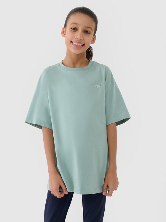 4F 4F T-Shirt 4FJWSS25TTSHF1851-47S Zielony Oversize