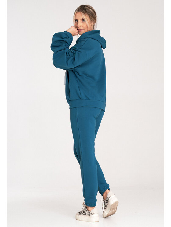 FIGL FIGL Mikina M1055 Modrá Loose Fit