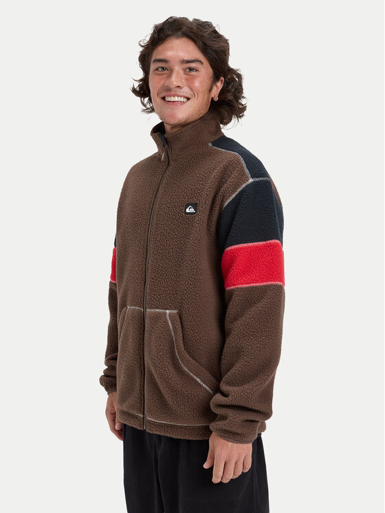 Quiksilver Quiksilver Fleecová mikina Clean Coast Block EQYPF03065 Hnědá Loose Fit
