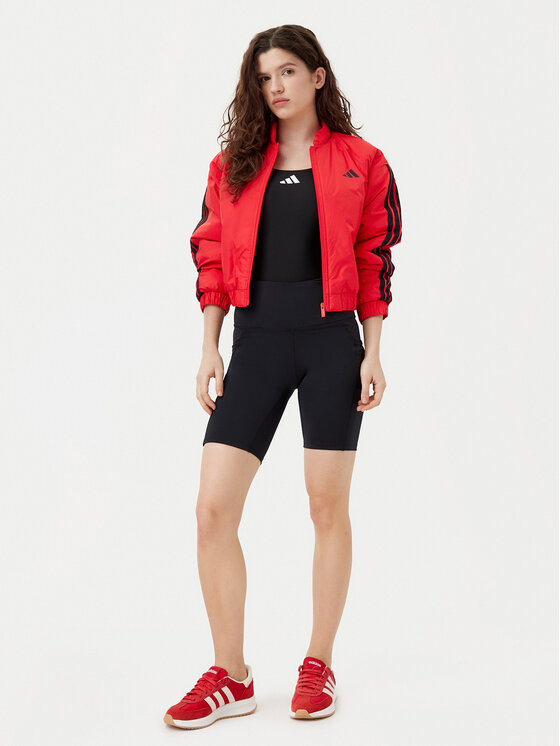 adidas adidas Geacă bomber Essentials 3-Stripes JP1724 Roșu Loose Fit