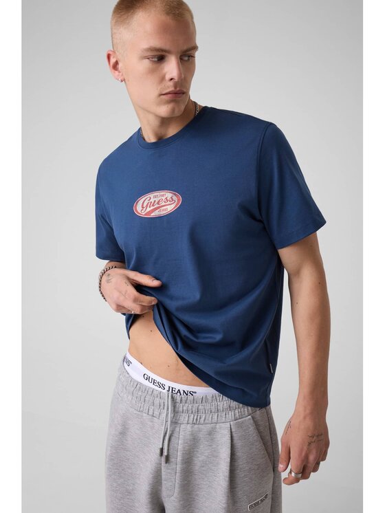 Guess Guess T-Shirt 183248 Modrá Classic Fit