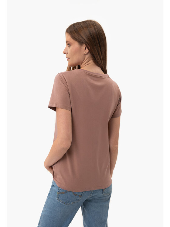 Volcano Volcano T-Shirt T-PRESTO Brązowy Regular Fit