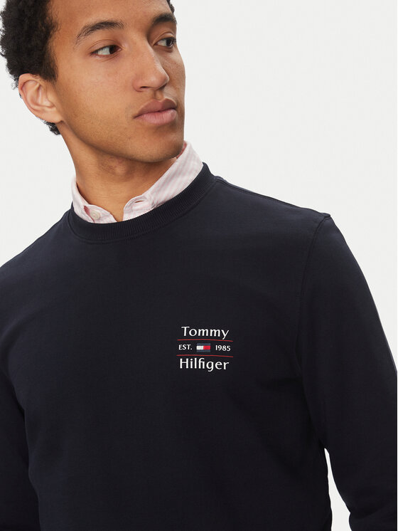 Tommy Hilfiger Tommy Hilfiger Bluza Stack MW0MW38673 Granatowy Regular Fit