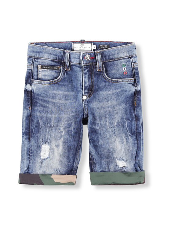 PHILIPP PLEIN PHILIPP PLEIN Szorty jeansowe 30315 Niebieski jasny Basic Fit