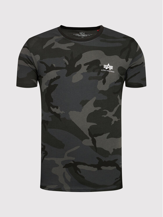 Alpha Industries Alpha Industries T-Shirt Backprint T Camo 128507C Černá Regular Fit