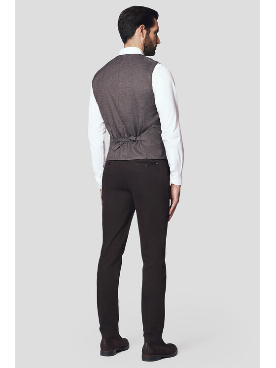 Lancerto Lancerto Kamizelka Lucera KA131224000006 Brązowy Slim Fit