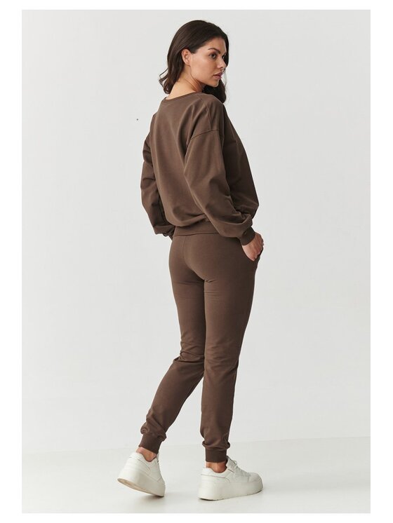 Makadamia Makadamia Dres M891 Brązowy Loose Fit