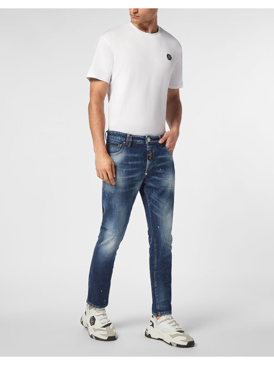 PHILIPP PLEIN PHILIPP PLEIN Džínsy 11455 Modrá Skinny Fit
