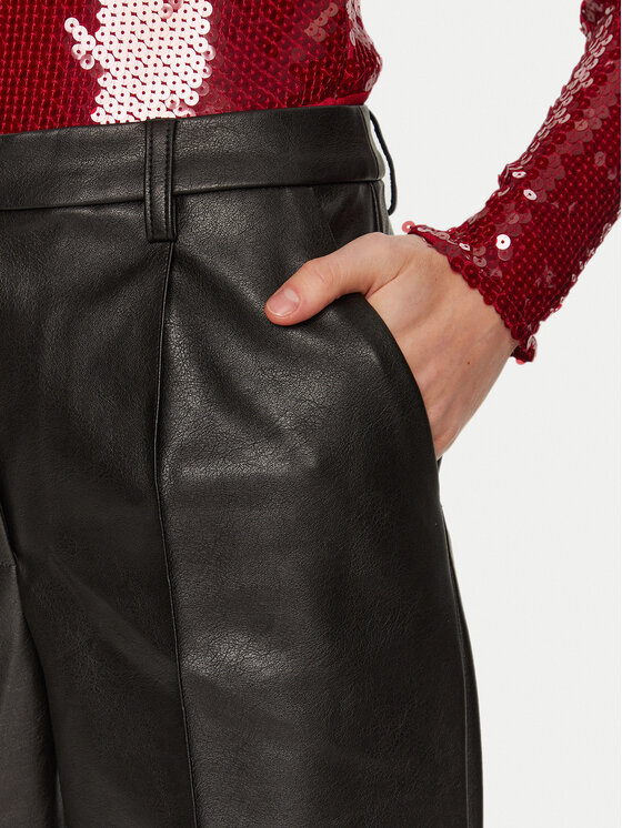 Bardot Bardot Pantaloni in similpelle Sedona 59507PB Nero Relaxed Fit
