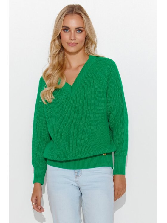 Makadamia Makadamia Sweter S140 Zielony Regular Fit