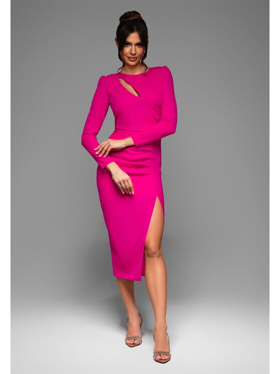 Ombre Ombre Sukienka wieczorowa LA-OM-DLR027 Różowy Regular Fit