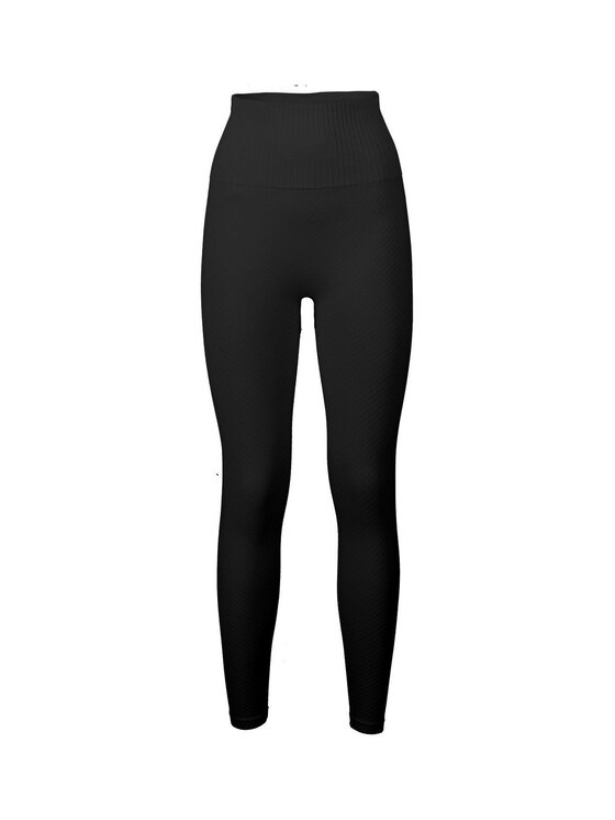 Legginsy, rozmiar L, Czarne, Seamless Graphical Rib High Waist Tights