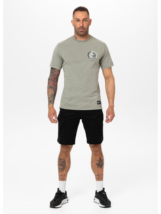 PITBULL PITBULL T-Shirt Koszulka męska Denim Washed PLANET SURF XL Szary Regular Fit