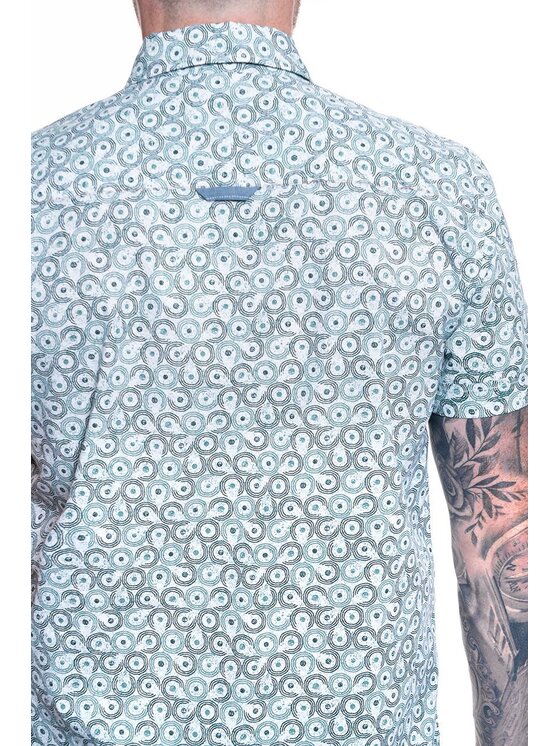 Mustang Mustang Camicia CHRIS BASIC AOP Bianco Slim Fit