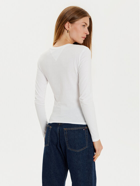 Tommy Jeans Tommy Jeans Bluza Essential DW0DW18793 Bela Slim Fit