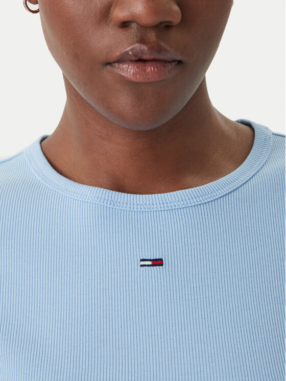 Tommy Jeans Tommy Jeans Тишърт Essential DW0DW17383 Светлосиньо Slim Fit