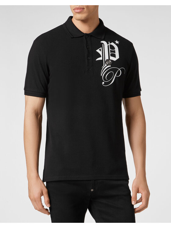 PHILIPP PLEIN PHILIPP PLEIN Polo 275 Czarny Slim Fit